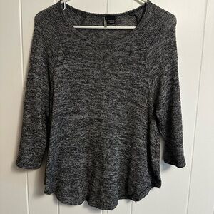 Sparkle & Fade Heathered Gray Scoop Neck Sweater